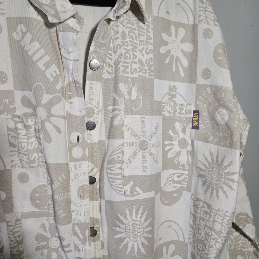 Smiley x H&M Smiley Printed Cottom Shirt Jacket ~‎ Size Large